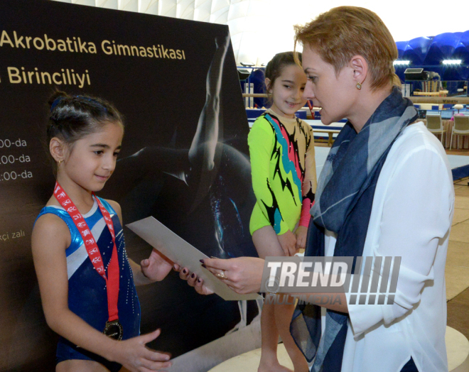 Bakıda qadın idman gimnastikası üzrə akrobatların çoxnövçülükdə yarışı başa çatıb. Azərbaycan, 4 dekabr 2015